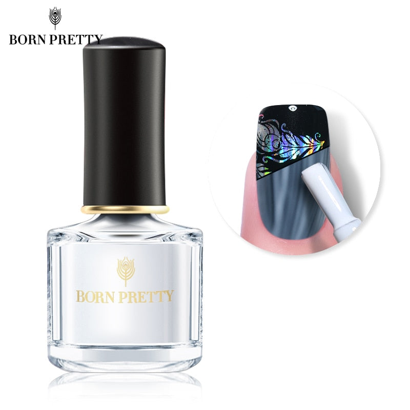 NACIDO PRETTY Nail Foil Adhesivo Pegamento 6 ml Cielo estrellado Pegamento de transferencia Pegamento Nail Art Accesorio NECESITA CURACIÓN Lámpara UV