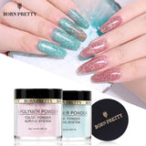 NACIDO PRETTY Pink Glitter Polvo Acrílico Constructor Nail Art Decoraciones Lentejuelas Polímero Powder Tip Extensión Nail Art Manicure