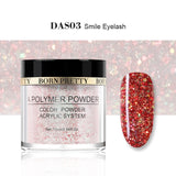 NACIDO PRETTY Pink Glitter Polvo Acrílico Constructor Nail Art Decoraciones Lentejuelas Polímero Powder Tip Extensión Nail Art Manicure