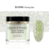 NACIDO PRETTY Pink Glitter Polvo Acrílico Constructor Nail Art Decoraciones Lentejuelas Polímero Powder Tip Extensión Nail Art Manicure