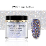 NACIDO PRETTY Pink Glitter Polvo Acrílico Constructor Nail Art Decoraciones Lentejuelas Polímero Powder Tip Extensión Nail Art Manicure