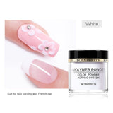 BORN PRETTY Polvo de acrílico transparente blanco rosado 10ml Extensión de la punta Polvo de polímero de uñas francés Acrílico Cepillo Cristal Contenedor de vidrio