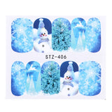 Belleza completa 1 unids Ciervos de Navidad Papá Noel Boot Bells Diseños Etiqueta Engomada del clavo Agua manicura Invierno Calcomanías completas Slider Tool STZ405-438
