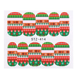 Belleza completa 1 unids Ciervos de Navidad Papá Noel Boot Bells Diseños Etiqueta Engomada del clavo Agua manicura Invierno Calcomanías completas Slider Tool STZ405-438
