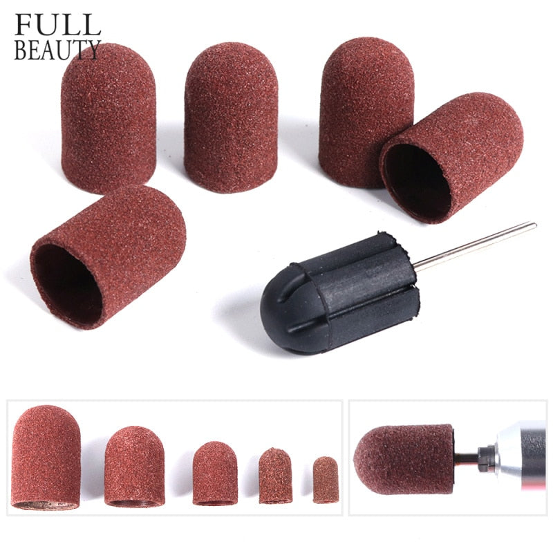 Multi-tamaño eléctrico del clavo Broca Bandas de lijado Caps 150 Grip Rubber Mandrel Machine Fresa para herramientas de manicura CH721