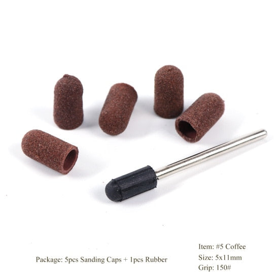 Multi-tamaño eléctrico del clavo Broca Bandas de lijado Caps 150 Grip Rubber Mandrel Machine Fresa para herramientas de manicura CH721
