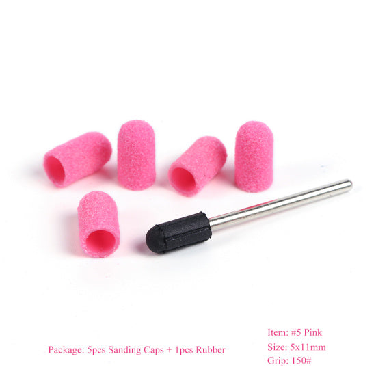 Multi-tamaño eléctrico del clavo Broca Bandas de lijado Caps 150 Grip Rubber Mandrel Machine Fresa para herramientas de manicura CH721