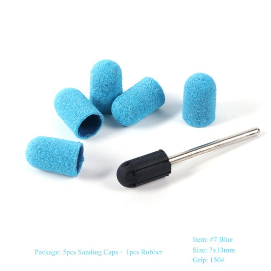 Multi-tamaño eléctrico del clavo Broca Bandas de lijado Caps 150 Grip Rubber Mandrel Machine Fresa para herramientas de manicura CH721