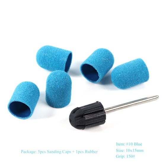 Multi-tamaño eléctrico del clavo Broca Bandas de lijado Caps 150 Grip Rubber Mandrel Machine Fresa para herramientas de manicura CH721