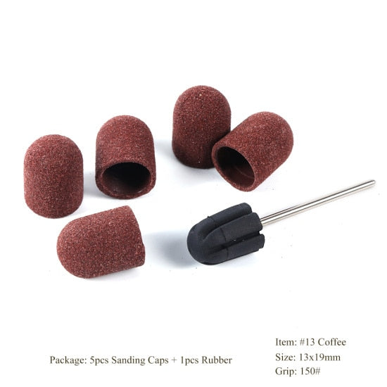 Multi-tamaño eléctrico del clavo Broca Bandas de lijado Caps 150 Grip Rubber Mandrel Machine Fresa para herramientas de manicura CH721