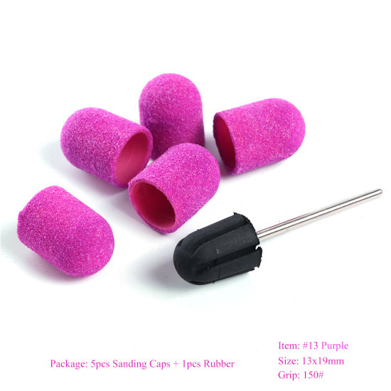 Multi-tamaño eléctrico del clavo Broca Bandas de lijado Caps 150 Grip Rubber Mandrel Machine Fresa para herramientas de manicura CH721
