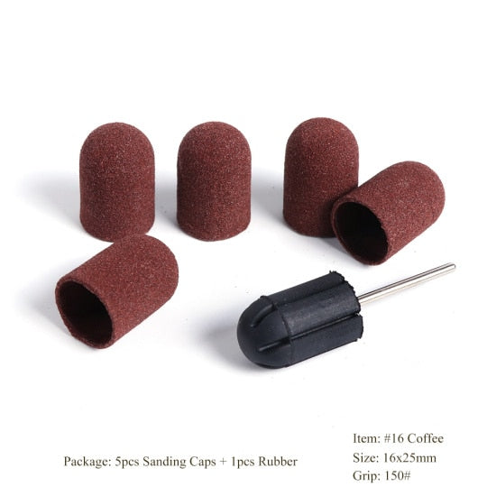 Multi-tamaño eléctrico del clavo Broca Bandas de lijado Caps 150 Grip Rubber Mandrel Machine Fresa para herramientas de manicura CH721