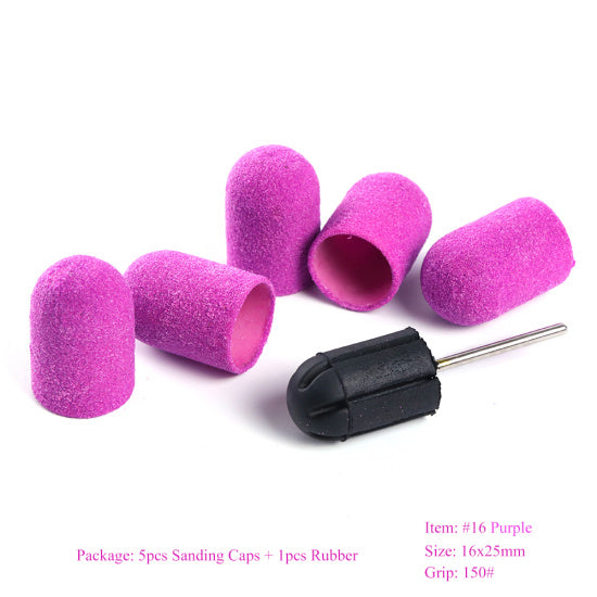 Multi-tamaño eléctrico del clavo Broca Bandas de lijado Caps 150 Grip Rubber Mandrel Machine Fresa para herramientas de manicura CH721
