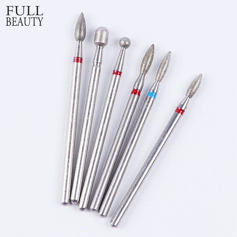 6 Tipo Broca giratoria de diamante Brocas de clavo eléctricas Fresas para la cutícula de manicura Eliminar Herramienta limpia lima de uñas CHMix6-JG # 9